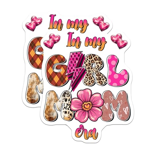(2 Pack) Girl Mom Era Magnets Magnets - Floral Magnet - Colorful Refrigerator Magnet - 5" On Longest Side - Made in USA - Sticks to Refrigerators & Metal Surfaces - MAG8459