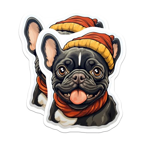 (2 Pack) Bulldog Face Magnets - Cute Dog - French Bulldog - Refrigerator Magnets - Cute Animal Magnets - 5" On Longest Side - for Cars, Fridges, Toolboxes - Made in USA - MAG3936