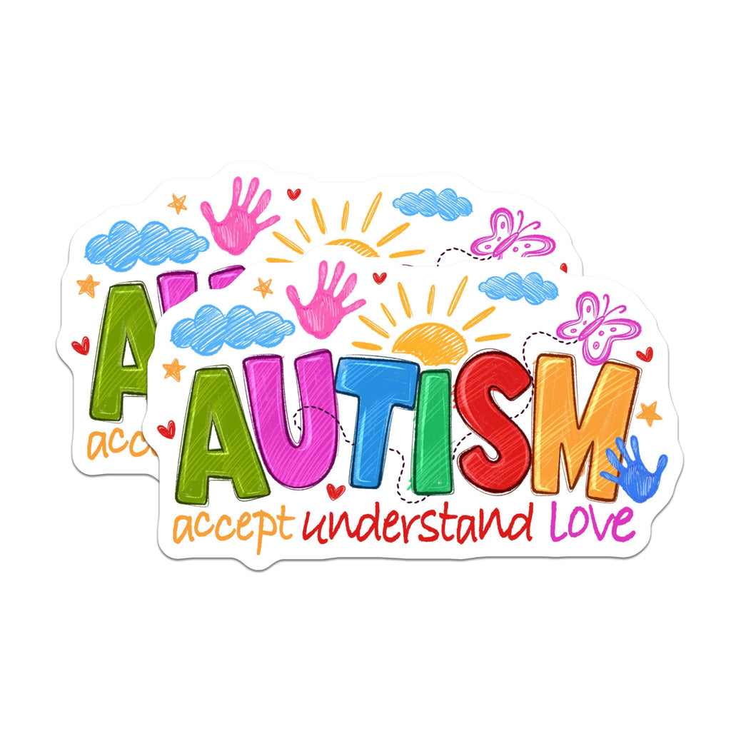 (2 Pack) Autism Awareness Magnets - Neurodiversity Acceptance - Support Inclusivity Decor - 5 Inches On Longest Side - Thick Durable Magnet - Made in USA - MAG27882