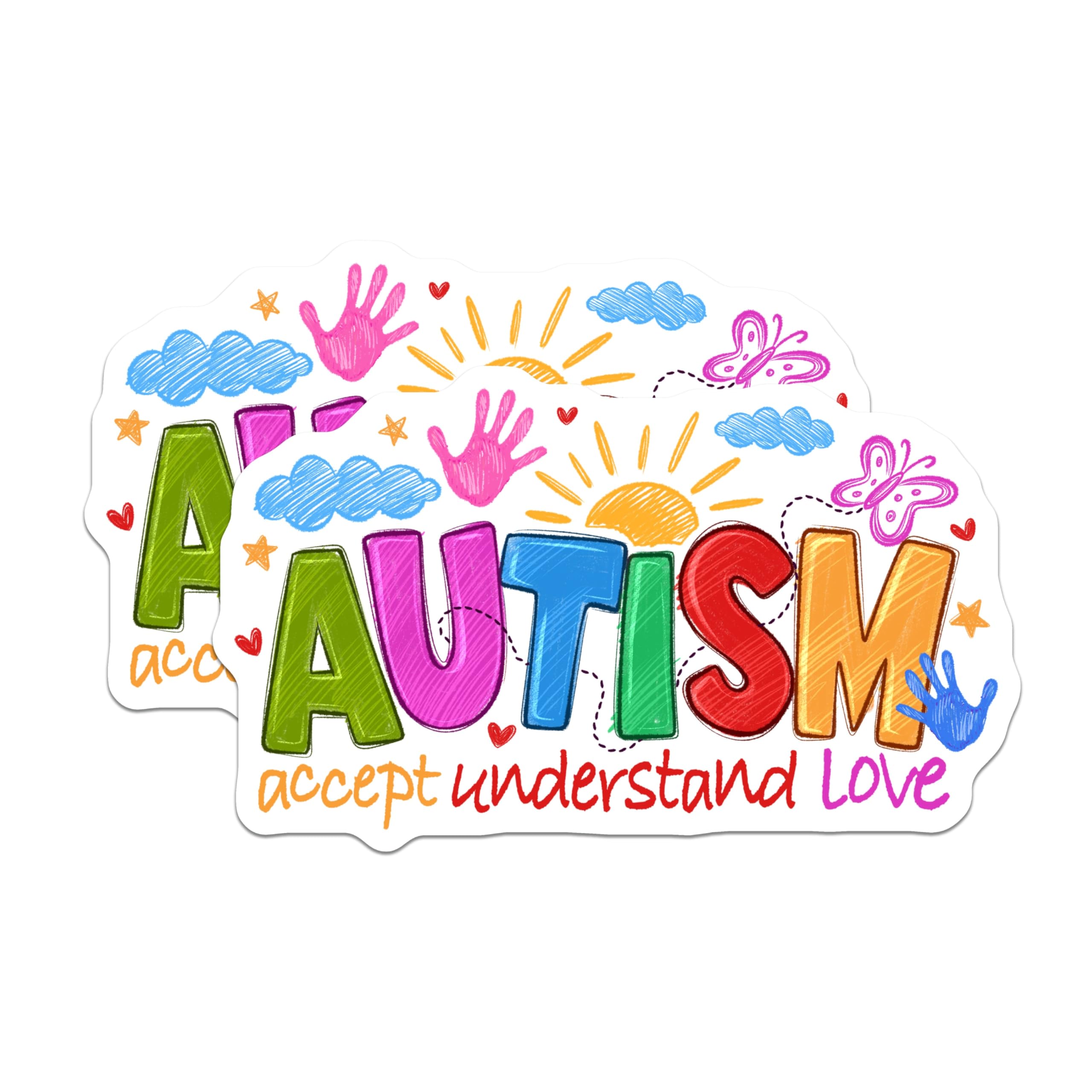 (2 Pack) Autism Awareness Magnets - Neurodiversity Acceptance - Support Inclusivity Decor - 5 Inches On Longest Side - Thick Durable Magnet - Made in USA - MAG27882