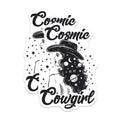 (2 Pack) Cosmic Cowgirl Magnets - Western Style Space Decor - Celestial Rodeo Magnet - 5" On Longest Side - Premium Magnet - for Cars, Refrigerators, Toolboxes, Lockers - Made in USA - MAG18100