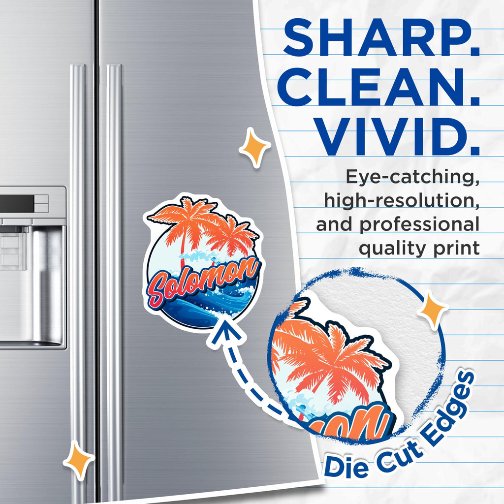 (2 Pack) Solomon Island Magnets - Tropical Vacation Decor - Island Souvenir Magnet - 5" On Longest Side - Premium Magnet - for Cars, Refrigerators, Toolboxes, Lockers - Made in USA - MAG17423