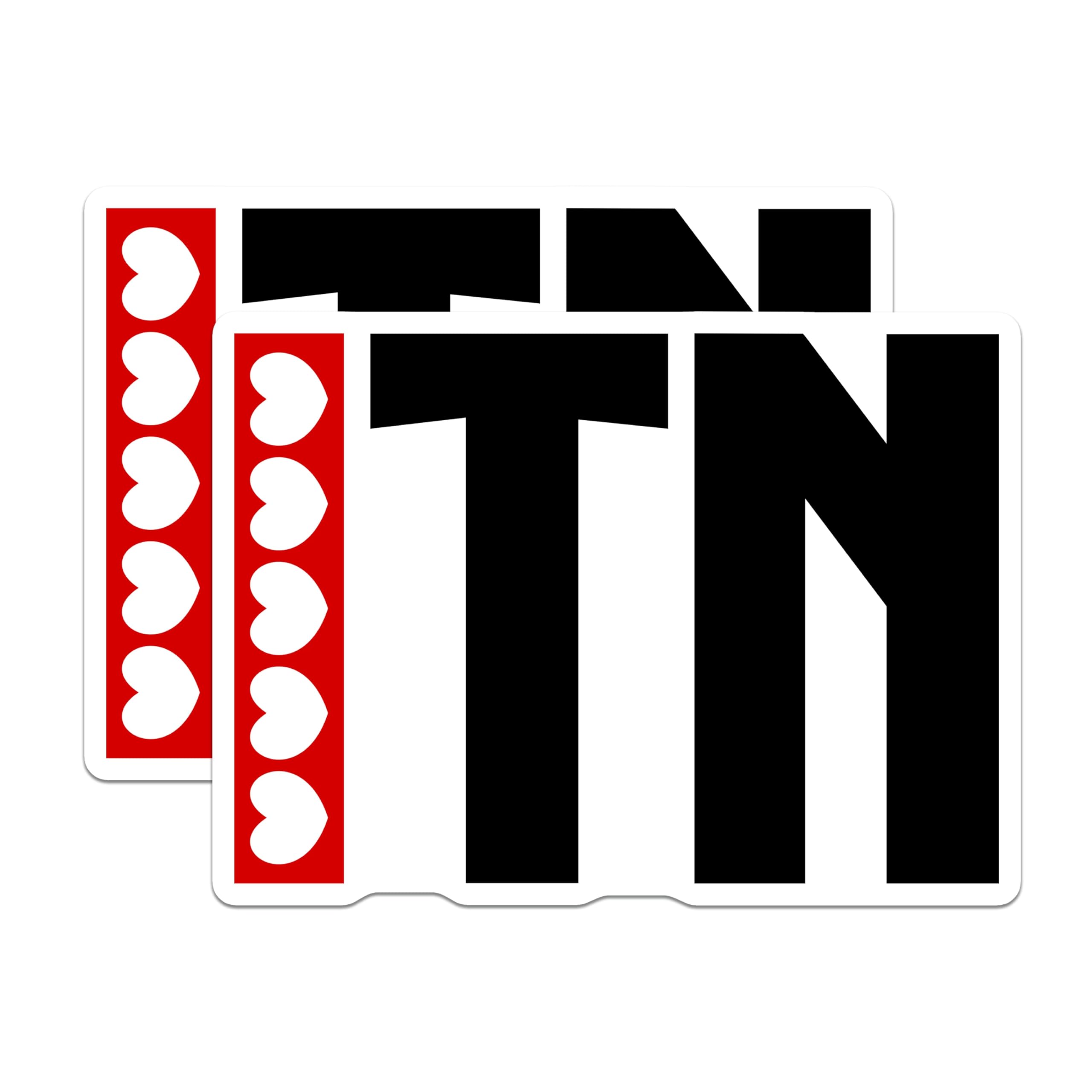 (2 Pack) I Love TN Magnets - Tennessee Pride Decor - TN State Fridge Magnets - 5" On Longest Side - Premium Magnet - for Cars, Refrigerators, Toolboxes, Lockers - Made in USA - MAG18535