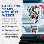 (2 Pack) Sarcasm It's How I Hug Magnets - Funny Quote Magnets - Floral Humor Magnets - 5" On Longest Side - for Cars, Fridges, Toolboxes - Made in USA - MAG4392