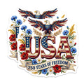 (2 Pack) Patriotic USA Magnets - American Eagle Freedom - 250 Years Independence Day Decor - 5 Inches On Longest Side - Thick Durable Magnet - Made in USA - MAG36553