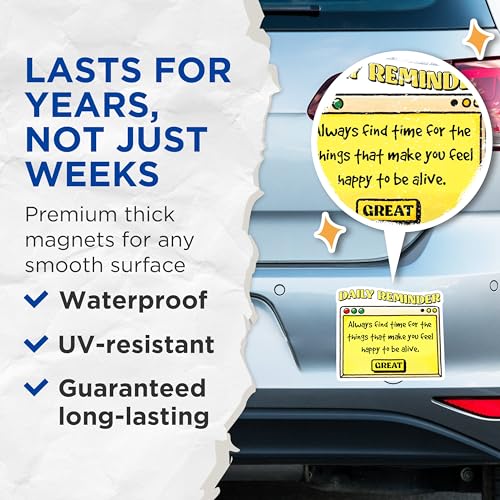 (2 Pack) Daily Reminder Magnets - Inspirational Quote - Positive Message - Uplifting Decor - 5" On Longest Side - for Cars, Fridges, Toolboxes - Made in USA - MAG8324