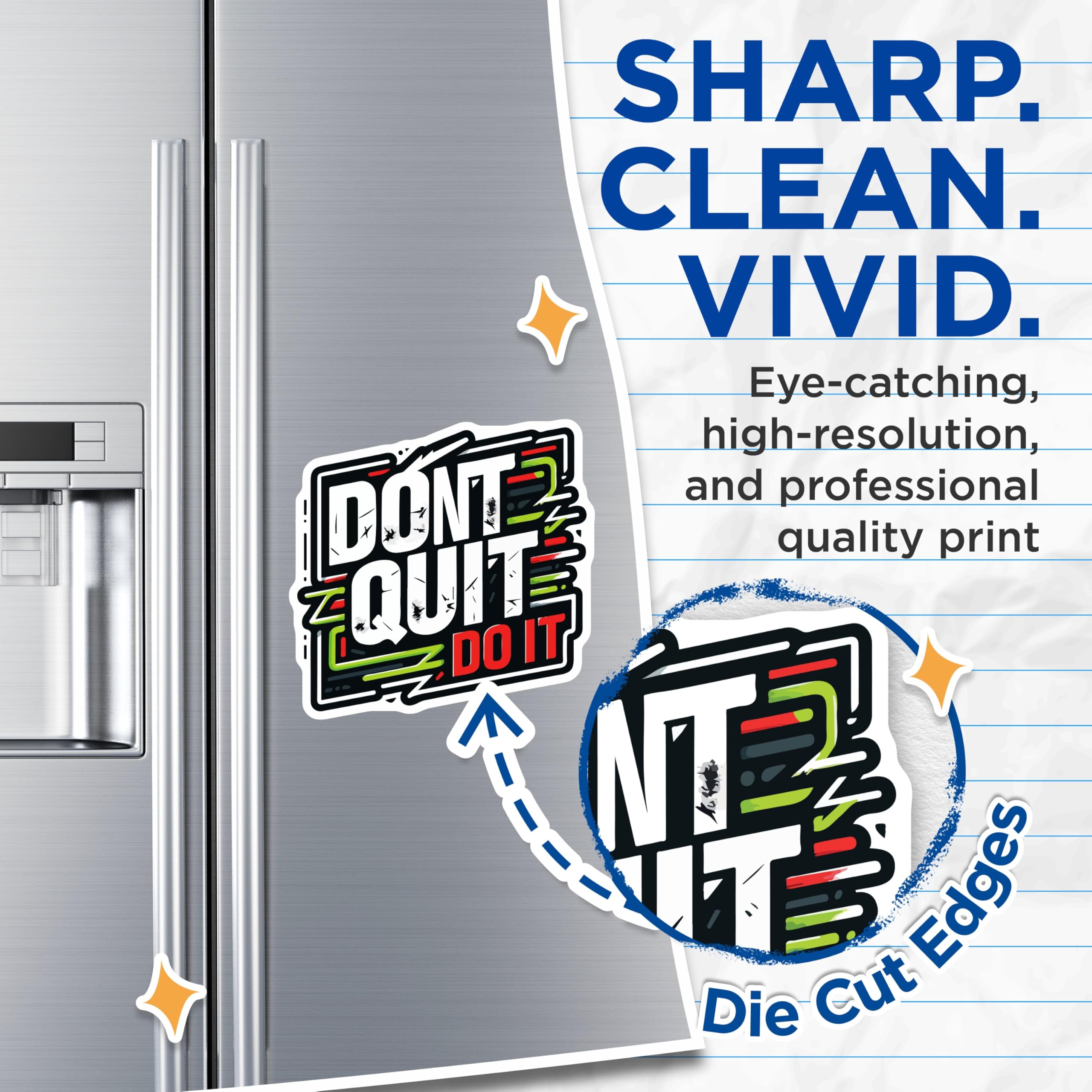 (2 Pack) Motivational Quote Magnets - Dont Quit Do It Magnets - Positive Mindset Refrigerator Locker Decor - 5 Inches On Longest Side - Thick Durable Magnet - Made in USA - MAG20038
