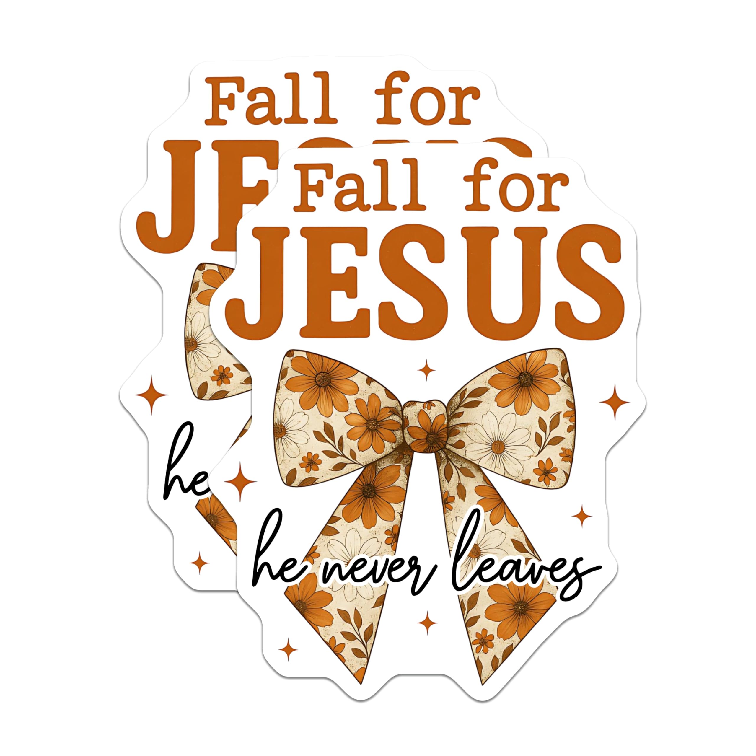 (2 Pack) Fall for Jesus Magnets - Christian Faith Refrigerator Decor - Inspirational Autumn Kitchen Accent - 5 Inches On Longest Side - Thick Durable Magnet - Made in USA - MAG27524