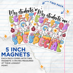 (2 Pack) Teacher Appreciation Magnets - My Students are Eggstra Special Easter Bunny - Spring Classroom Decor for Educators - 5 Inches On Longest Side - Thick Durable Magnet - Made in USA - MAG24535