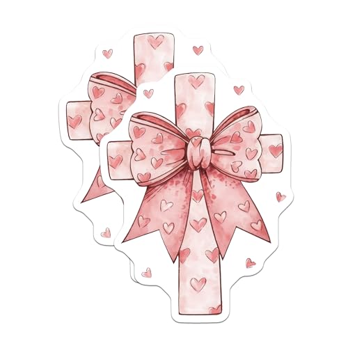 (2 Pack) Heart Cross Bow Magnets Magnets - 5" On Longest Side - Made in USA - Sticks to Refrigerators & Metal Surfaces - MAG8642
