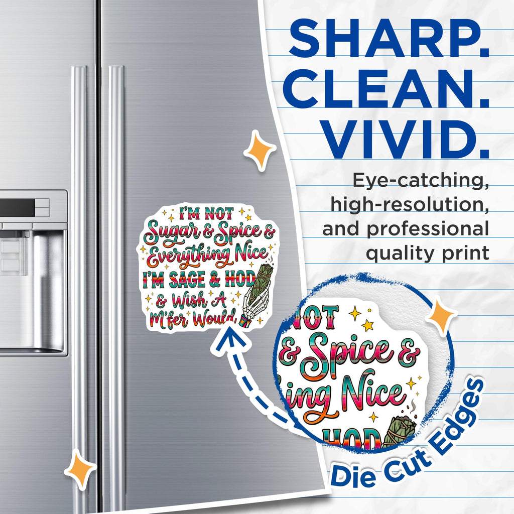 (2 Pack) Sage Hood Magnets - Sarcastic Witchy Decor - Funny Refrigerator Magnets - 5 Inches On Longest Side - Thick Durable Magnet - Made in USA - MAG23619
