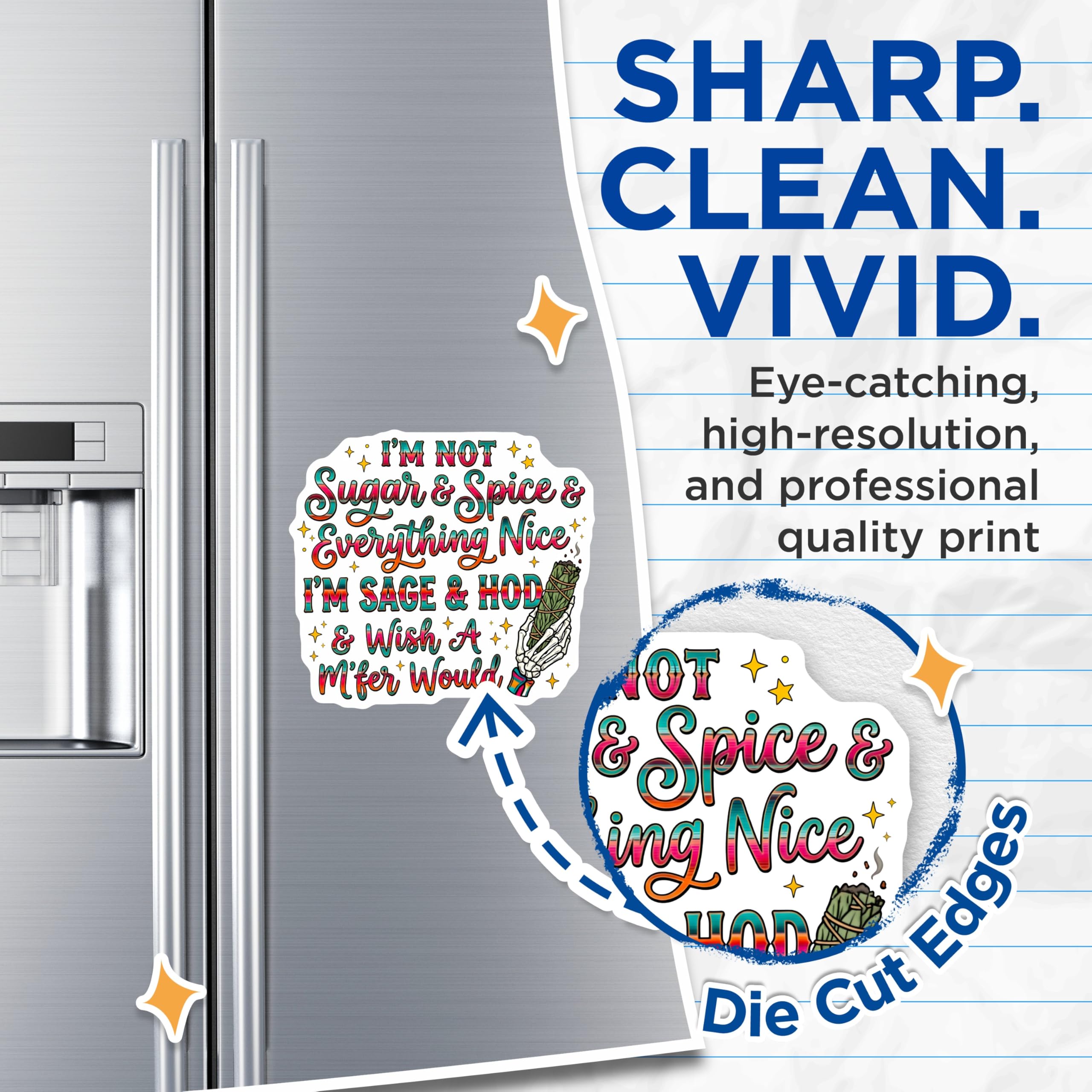 (2 Pack) Sage Hood Magnets - Sarcastic Witchy Decor - Funny Refrigerator Magnets - 5 Inches On Longest Side - Thick Durable Magnet - Made in USA - MAG23619