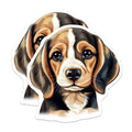 (2 Pack) Cute Beagle Puppy Magnets - Dog Lover Kitchen Decor - Pet Parent Refrigerator Art - 5 Inches On Longest Side - Thick Durable Magnet - Made in USA - MAG26532