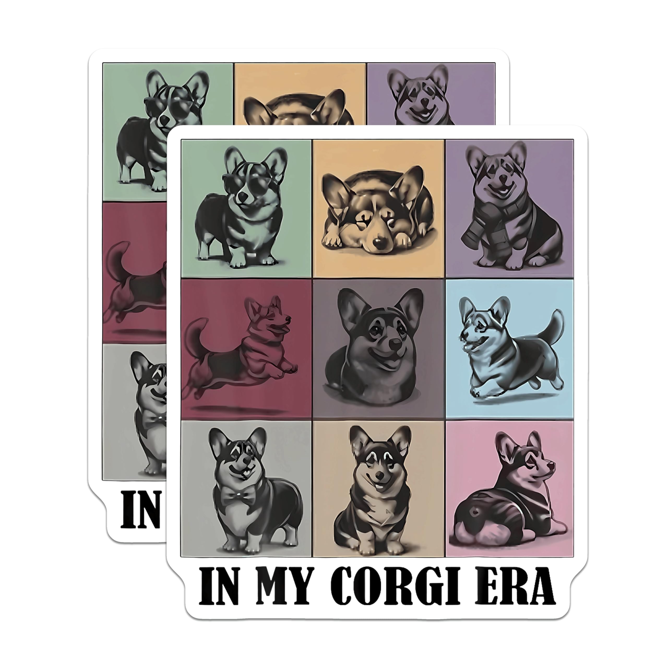 (2 Pack) in My Corgi Era Magnets - Cute Corgi Dog Art - Funny Pet Owner Decor - 5 Inches On Longest Side - Thick Durable Magnet - Made in USA - MAG23502