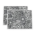 (2 Pack) Intricate Floral Pattern Magnets - Botanical Art Decor - Mandala Style Refrigerator Accent - Detailed Flower Design - 5 Inches On Longest Side - Thick Durable Magnet - Made in USA - MAG19447