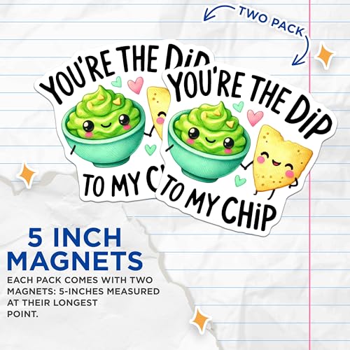 (2 Pack) Funny Food Magnets - Cute Snack Magnets - Kawaii Fridge Magnets - 5" On Longest Side - for Cars, Refrigerators, Toolboxes, Lockers - Made in USA BMCS3441