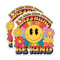 (2 Pack) Be Kind Magnets - Inspirational Quote - Floral Rainbow - 5" On Longest Side - for Cars, Fridges, Toolboxes - Made in USA - MAG3897
