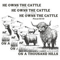 (3 Pack) Highland Cattle Decals - He Owns The Cattle - Psalm 50 10-3 Inches On Longest Side - Easy Peel & Apply - Made in USA - 3MCS4735