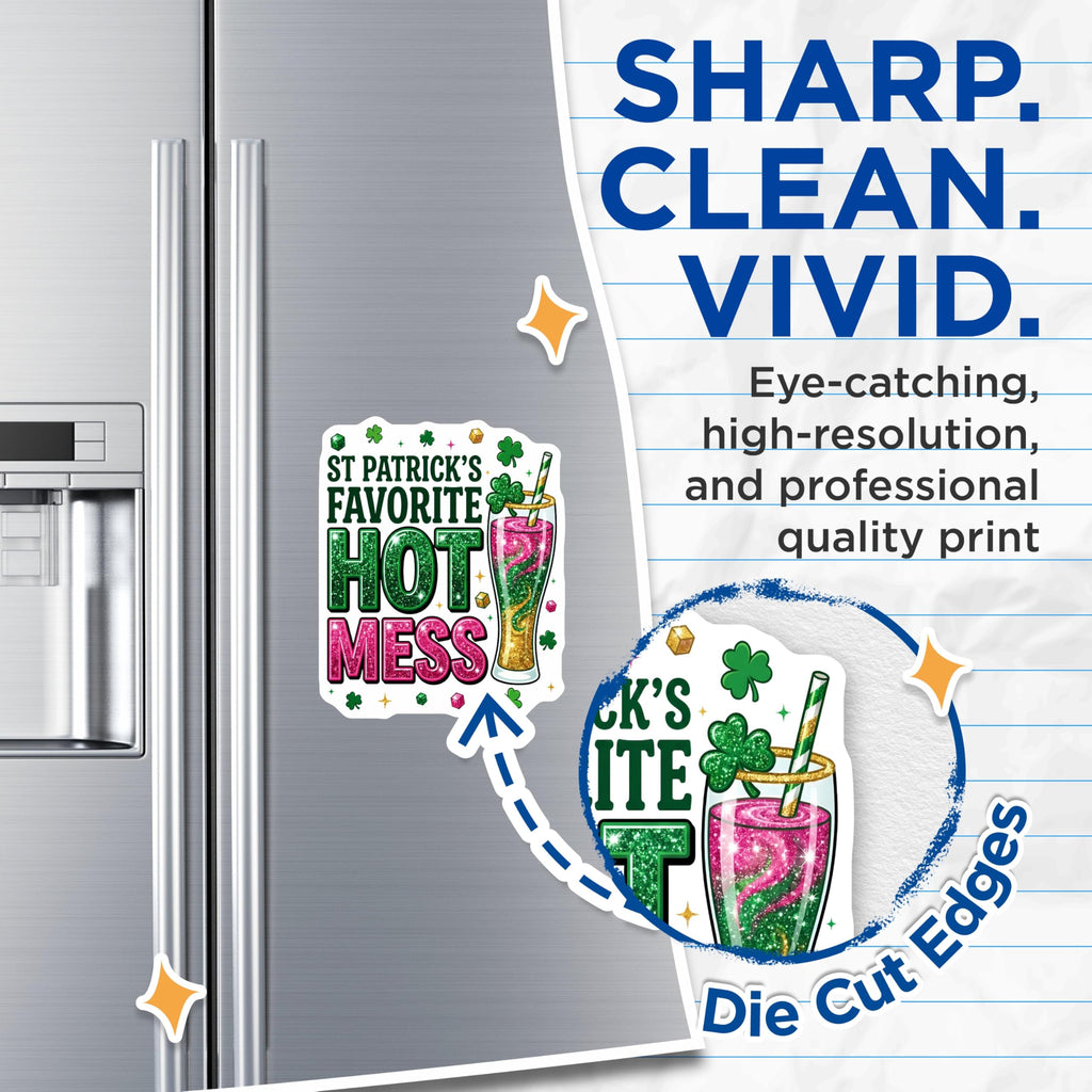 (2 Pack) St Patricks Day Magnets - Hot Mess Decor - Irish Holiday Fun Fridge Magnets - 5" On Longest Side - Premium Magnet - for Cars, Refrigerators, Toolboxes, Lockers - Made in USA - MAG16802