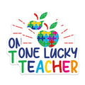 (2 Pack) One Lucky Teacher Magnets - Autism Awareness - Special Education Classroom Fridge Decor - 5 Inches On Longest Side - Thick Durable Magnet - Made in USA - MAG36110