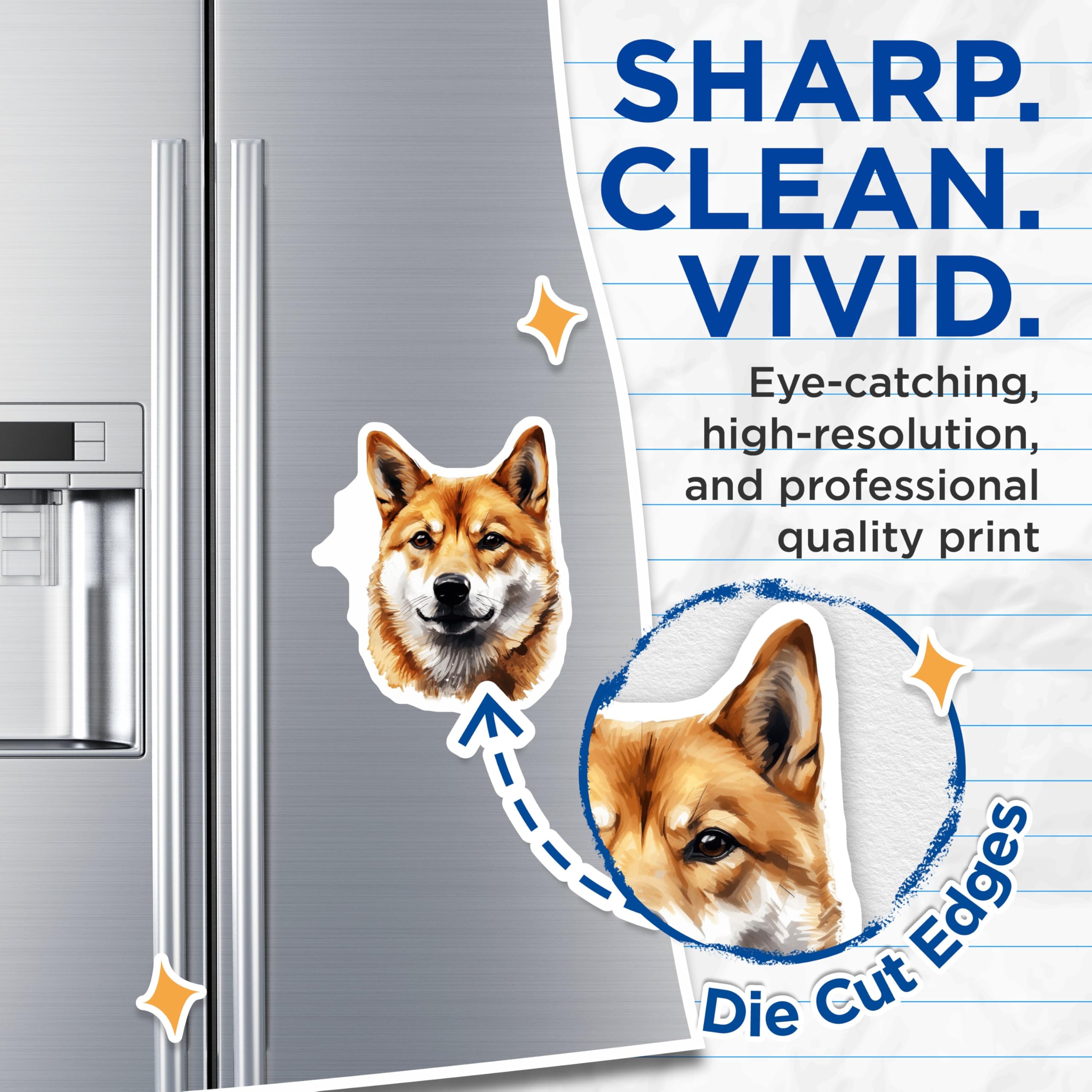 (2 Pack) Shiba Inu Magnets - Cute Dog Decor - Japanese Breed Pet Lover - 5 Inches On Longest Side - Thick Durable Magnet - Made in USA - MAG29560