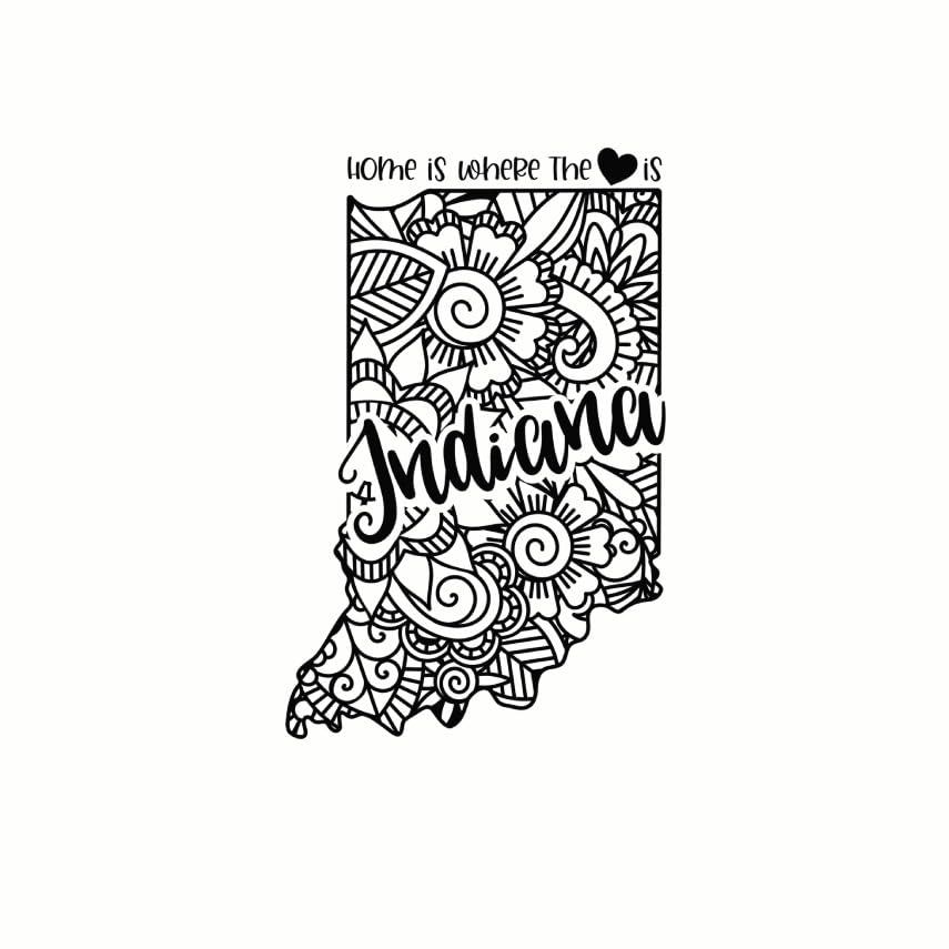 (3 Pack) Indiana Decals - Home State Decal - Floral State Pride Decal - 3 Inches On Longest Side - Easy Peel & Apply - Made in USA - 3MCS7823