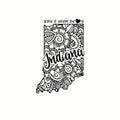 (3 Pack) Indiana Decals - Home State Decal - Floral State Pride Decal - 3 Inches On Longest Side - Easy Peel & Apply - Made in USA - 3MCS7823
