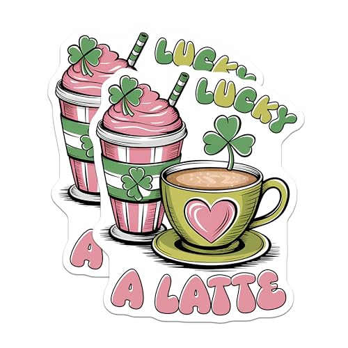 (2 Pack) Lucky A Latte Magnets Magnets - 5" On Longest Side - Made in USA - Sticks to Refrigerators & Metal Surfaces - MAG8414