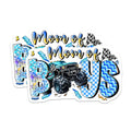 (2 Pack) Mom of Boys Magnets - Monster Truck Mom - Racing Flags Decor - Blue Boy Mother Refrigerator Accessory - 5 Inches On Longest Side - Thick Durable Magnet - Made in USA - MAG28304