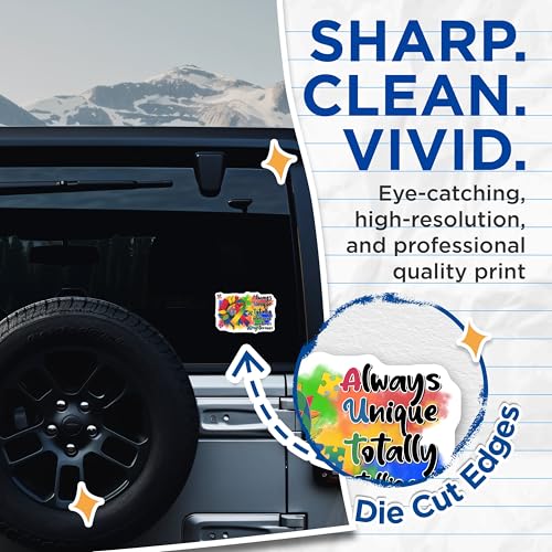 (2 Pack) Autism Awareness Stickers - Rainbow Sunflower Decal - Inspirational Quote Stickers - 5" On Longest Side - Sticks to Smooth Flat Surfaces - Made in USA - BMCS9691
