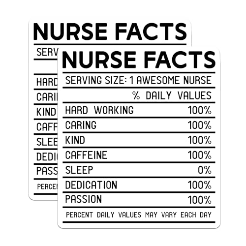 (2 Pack) Funny Nurse Facts Magnets Magnets - Hard Working Nurse - Caffeine Nurse - 5" On Longest Side - Made in USA - Sticks to Refrigerators & Metal Surfaces - MAG9116