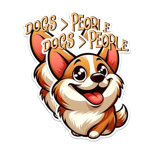 (2 Pack) Dogs Greater Than People Stickers - Cute Dog Lover Sticker Decal - Pet Enthusiast Car Laptop Sticker - 5" On Longest Side - Sticks to Any Smooth Flat Surface - Made in USA - BMCS2812