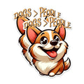 (2 Pack) Dogs Greater Than People Stickers - Cute Dog Lover Sticker Decal - Pet Enthusiast Car Laptop Sticker - 5" On Longest Side - Sticks to Any Smooth Flat Surface - Made in USA - BMCS2812