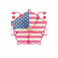 (3 Pack) American Flag Flower Decals - Patriotic Floral - USA Laptop Decal - 3 Inches On Longest Side - Easy Peel & Apply - Made in USA - 3MCS7735