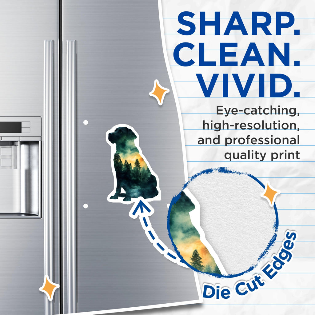 (2 Pack) Labrador Dog Magnets - Forest Landscape Decor - Pet Lover Fridge Magnets - 5" On Longest Side - Premium Magnet - for Cars, Refrigerators, Toolboxes, Lockers - Made in USA - MAG15236