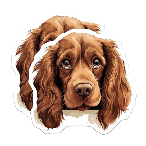 (2 Pack) Cute Dog Face Magnet - Dog Lovers Decor - 5" On Longest Side - Sticks to Smooth Flat Surfaces - Made in USA - MAG10290