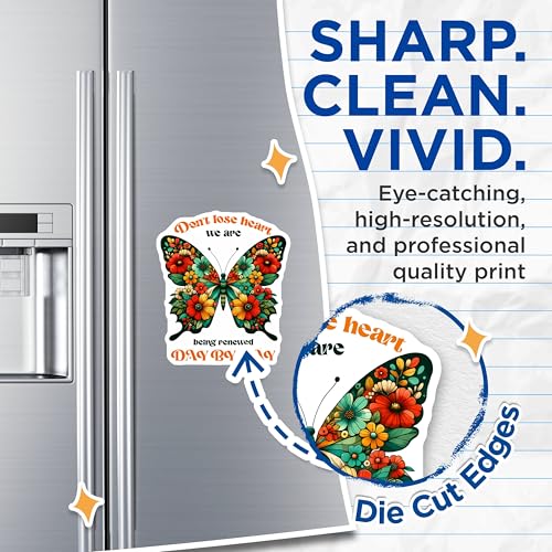 (2 Pack) Positive Quote Decor Magnet - 5" On Longest Side - Sticks to Smooth Flat Surfaces - Made in USA - MAG9737