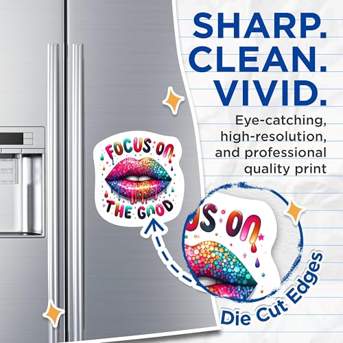 (2 Packs) Focus On The Good Magnets - Juicy Dripping Lips Inspirational Motivating Magnets - 5 Inches On Longest Side - Premium Magnet - for Fridges, Toolboxes, Cars - Made in USA - MAG2298