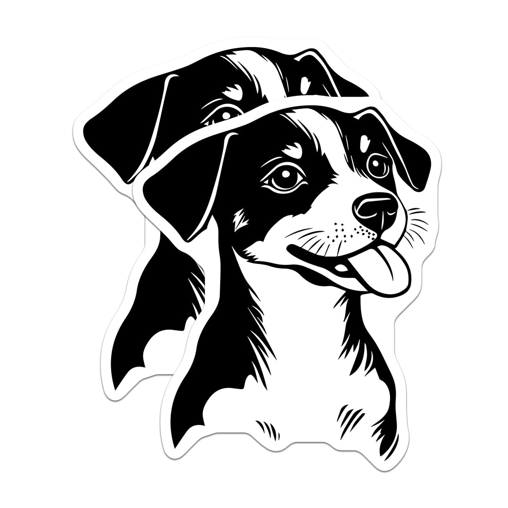 (2 Pack) Cute Dog Magnets - Puppy Face Refrigerator Magnets - Dog Lover Appliance Decor - Pet Owner Vehicle Locker Magnets - 5 Inches On Longest Side - Thick Durable Magnet - Made in USA - MAG37316