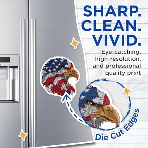 (2 Pack) Bald Eagle Magnets - American Flag Patriotic Decor - USA Eagle Art Emblem - 5" On Longest Side - for Cars, Fridges, Toolboxes - Made in USA - MAG7207