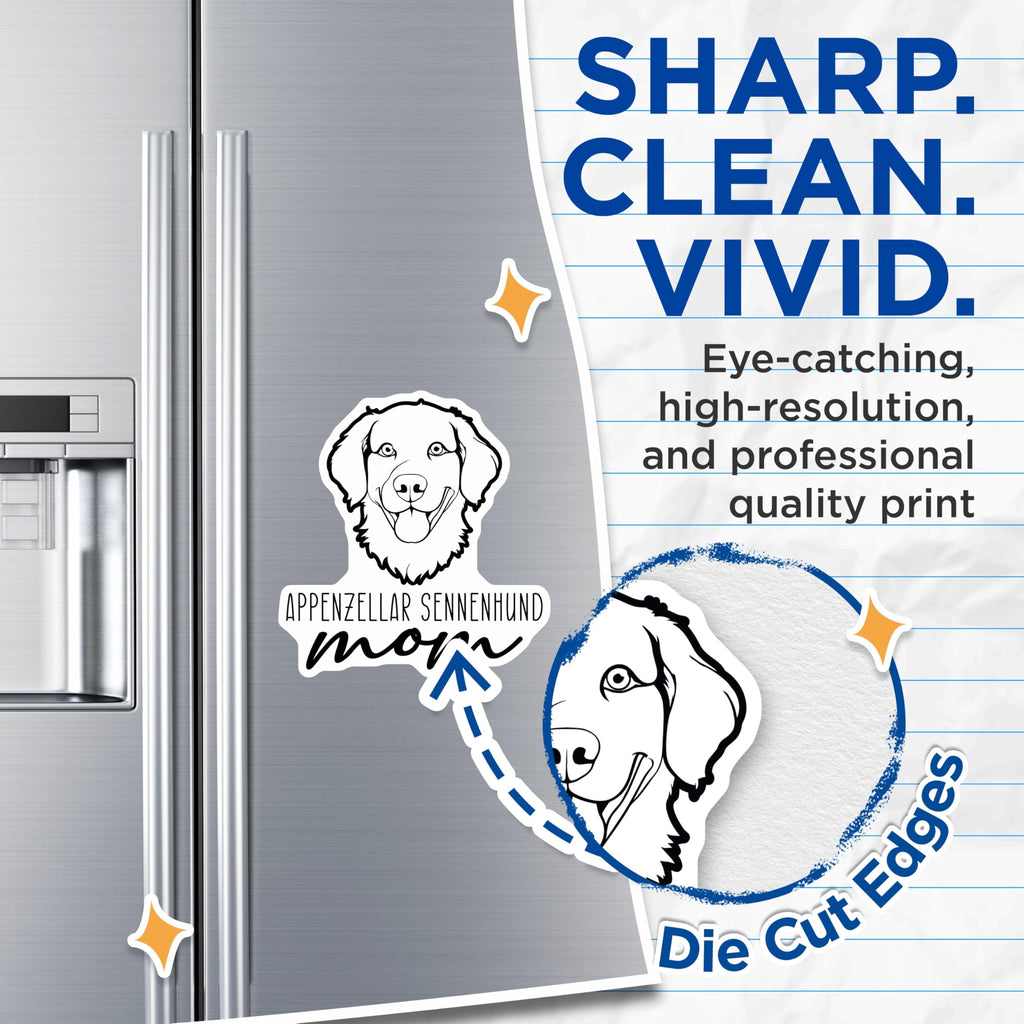 (2 Pack) Appenzeller Sennenhund Mom Magnets - Dog Breed Lover - Pet Owner Kitchen Decor - 5 Inches On Longest Side - Thick Durable Magnet - Made in USA - MAG27024
