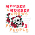 (2 Pack) Murder Shows Magnets - Skull and Roses - True Crime Obsessed Magnets - 5" On Longest Side - Premium Magnet - for Cars, Refrigerators, Toolboxes, Lockers - Made in USA - MAG15936