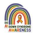 (2 Pack) Down Syndrome Awareness Magnets - Trisomy 21 Support Rainbow Ribbon - Special Needs Family Advocacy - 5 Inches On Longest Side - Thick Durable Magnet - Made in USA - MAG38392