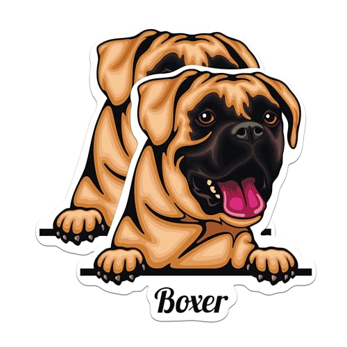 (2 Pack) Boxer Dog Magnets - Cute Dog - Pet Lover - Animal Fridge Magnets - Cartoon Dog Magnets - Dog Themed Magnets - 5" On Longest Side - for Cars, Fridges, Toolboxes - Made in USA - MAG4211