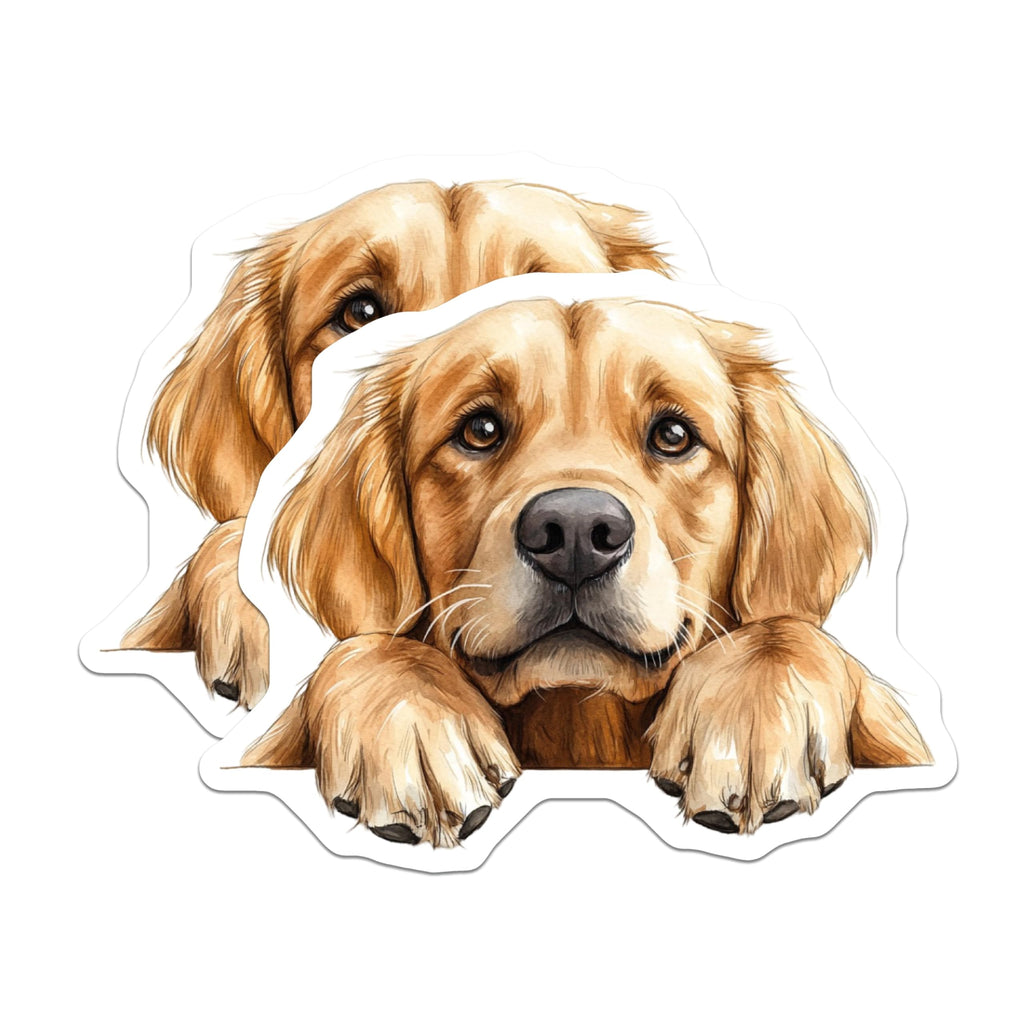 (2 Pack) Golden Retriever Magnets - Dog Breed Art - Cute Animal Decoration - 5" On Longest Side - Premium Magnet - for Cars, Refrigerators, Toolboxes, Lockers - Made in USA - MAG14630