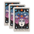 (3 Pack) Ancestral Witch Decals - Tarot Card Decals - Occult Decal - 3 Inches On Longest Side - Easy Peel & Apply - Made in USA - 3MCS4110
