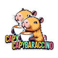 (2 Pack) Capybaraccino Coffee Magnets - Cute Capybara Magnets - Fun Animal Magnets for Fridge - Cartoon Coffee Lovers Magnets- 5" On Longest Side - for Fridges, Toolboxes, Cars - Made in USA - MAG2665