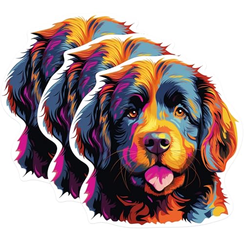 (3 Pack) Bernese Mountain Dog Decals - Colorful Dog Breed Art - Laptop Decal - 3 Inches On Longest Side - Easy Peel & Apply - Made in USA - 3MCS0779