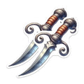 (2 Pack) Fantasy Dagger Magnets - Medieval Sword - Retro Weapon Decor - 5" On Longest Side - for Cars, Fridges, Toolboxes - Made in USA - MAG6703