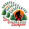 (3 Pack) Bigfoot Decals - Hide and Seek Champion - Undefeated Stickers - 3 Inches On Longest Side - Easy Peel & Apply - Made in USA - 3MCS4992